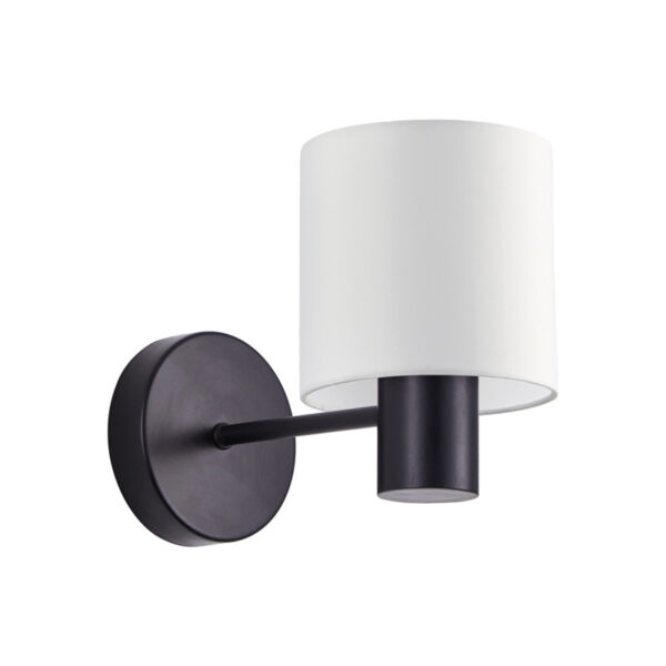 Home Lighting - Φωτιστικό τοίχου BLACK WALL LAMP WHITE SHADE Μονόφωτο