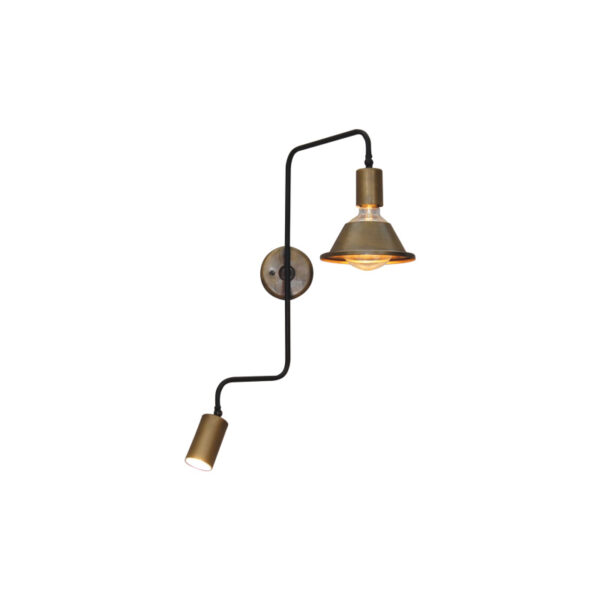 Home Lighting - Φωτιστικό τοίχου CALLIE OLD BRONZE AND BLACK WALL LAMP Δίφωτο