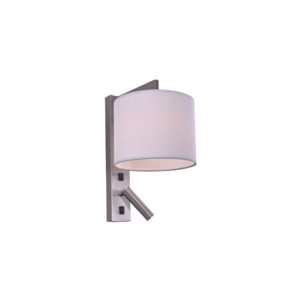 Home Lighting - Φωτιστικό τοίχου LUCAS WALL LAMP NICKEL MATT 1Z5 Δίφωτο