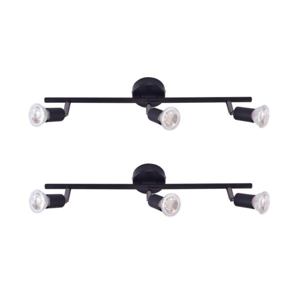 Home Lighting - Φωτιστικό τοίχου Saba Packet Black adjustable spotlight Τρίφωτο (2 τμχ)