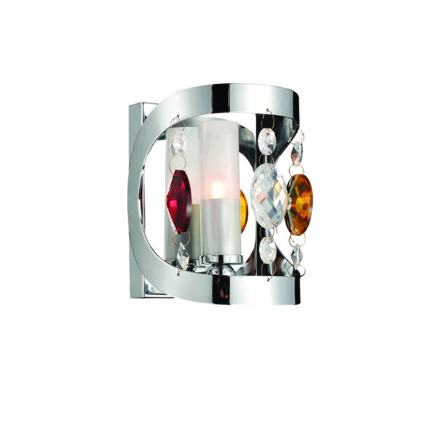Home Lighting - Φωτιστικό τοίχου ‘MIX’ WALL LAMP CHROME CRYSTAL 1Γ1 Μονόφωτο