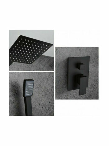 Imex Dublin- Σετ εντοιχισμού ντουζιέρας 2 εξόδων Chrome Black