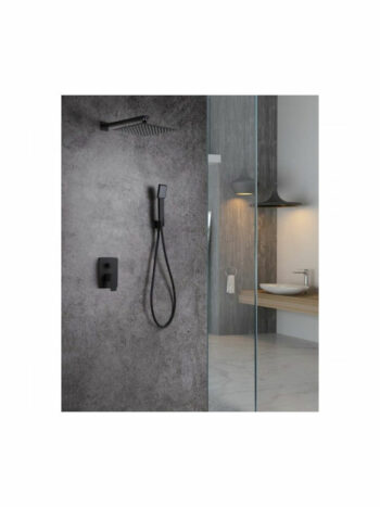 Imex Dublin- Σετ εντοιχισμού ντουζιέρας 2 εξόδων Chrome Black