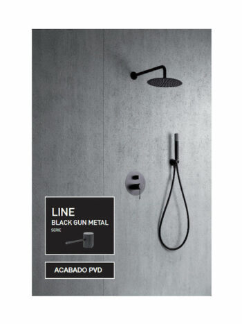 Imex Line- Σετ εντοιχισμού ντουζιέρας 2 εξόδων GPD038/BGM Black Gun Metal