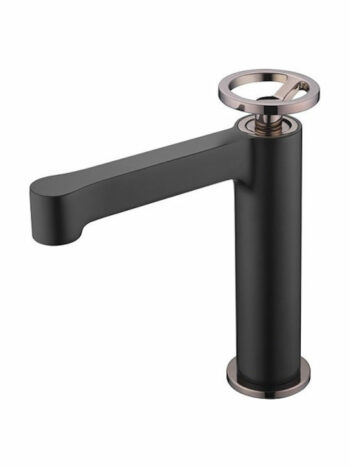 Imex Olimpo - Μπαταρία νιπτήρα αναμεικτική Black-Rose Gold