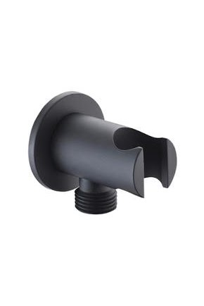 Imex - Επίτοιχη παροχή νερού για τηλέφωνο ντους με στήριγμα στρογγυλή Black