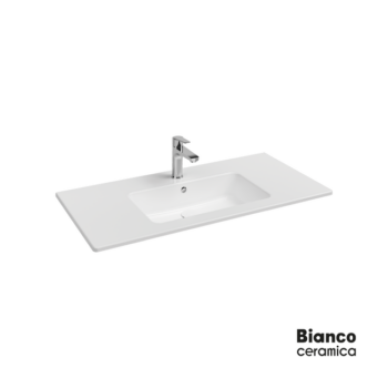 Bianco Ceramica Flat - Νιπτήρας Πορσελάνης ένθετος 101,5x46,5 cm White