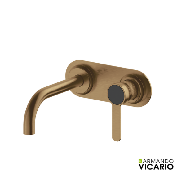 Armando Vicario Lumiere Σετ Μίκτης & Στόμιο Εντοιχισμού Νιπτήρα 1 Εξόδου Antique Brass
