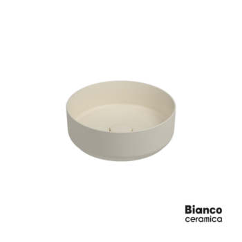 Bianco Ceramica Etna- Νιπτήρας πορσελάνης επικαθήμενος Ø36 cm Ivory Matt