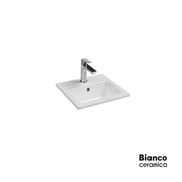Bianco Ceramica Flat - Νιπτήρας Πορσελάνης ένθετος 40x36 cm White