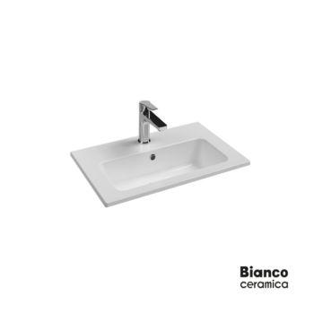 Bianco Ceramica Flat - Νιπτήρας Πορσελάνης ένθετος 60x36 cm White