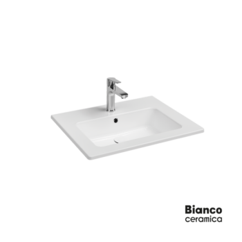 Bianco Ceramica Flat - Νιπτήρας Πορσελάνης ένθετος 62,5x46,5 cm White