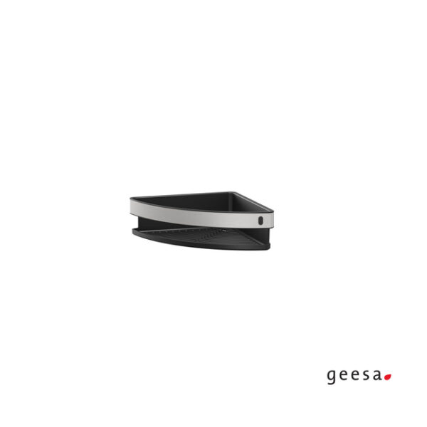 Geesa Tiger Σπογγοθήκη-Μπουκαλοθήκη μεταλλική γωνιακή 21x21 cm Inox-Black