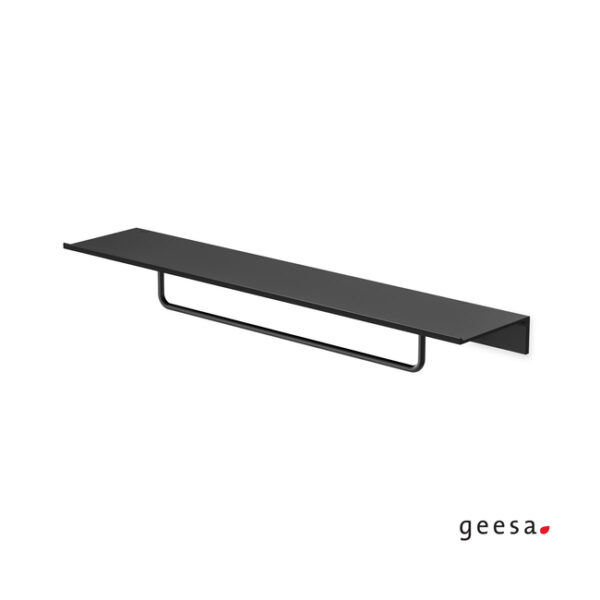 Geesa Leev - Εταζέρα μπάνιου επιτοίχια 60 cm με πετσετοκρεμάστρα 40 cm Black Matt