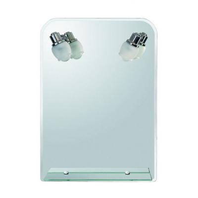 Gloria Malta - Ορθογώνιος καθρέπτης μπάνιου 50x70 cm με εταζέρα και απλίκες