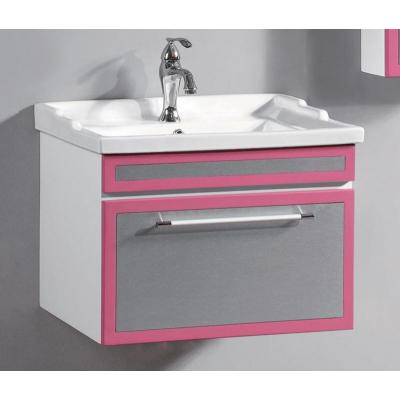 Gloria Rozina - Έπιπλο Μπάνιου πάγκος PVC 60x46x46h cm Grey-Pink-White