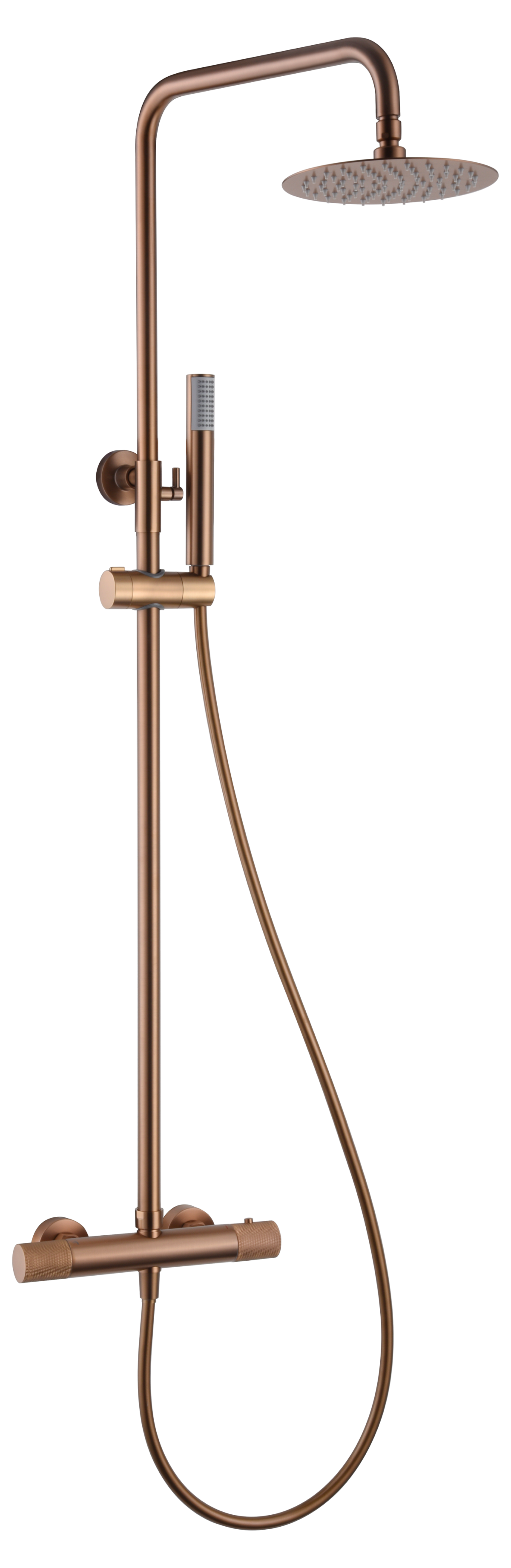 Imex Line - Ρυθμιζόμενη Στήλη Ντουζ με Μπαταρία 2 εξόδων 115-165 cm Rose Gold
