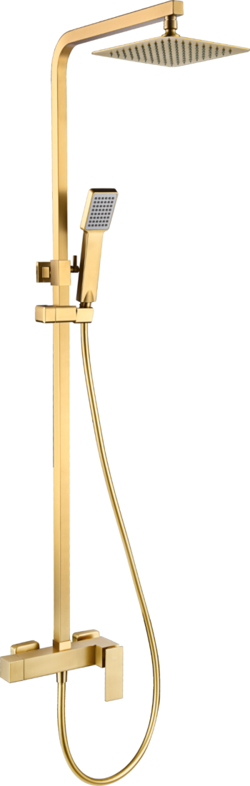 Imex Pisa - Ρυθμιζόμενη Στήλη Ντουζ με Μπαταρία 2 εξόδων 88-124 cm Gold