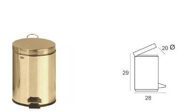 Imex - Χαρτοδοχείο επιδαπέδιο 5lt Ø28xY29 cm μεταλλικό Gold Matt