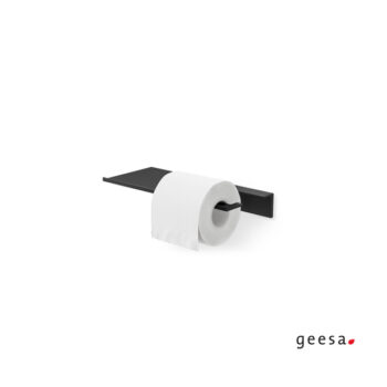 Geesa Leev - Εταζέρα μπάνιου επιτοίχια 28 cm με χαρτοθήκη Black Matt