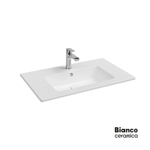 Bianco Ceramica Flat - Νιπτήρας Πορσελάνης ένθετος 81,5x46,5 cm White