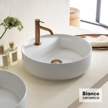 Bianco Ceramica Focus - Νιπτήρας πορσελάνης επικαθήμενος Ø42 cm White