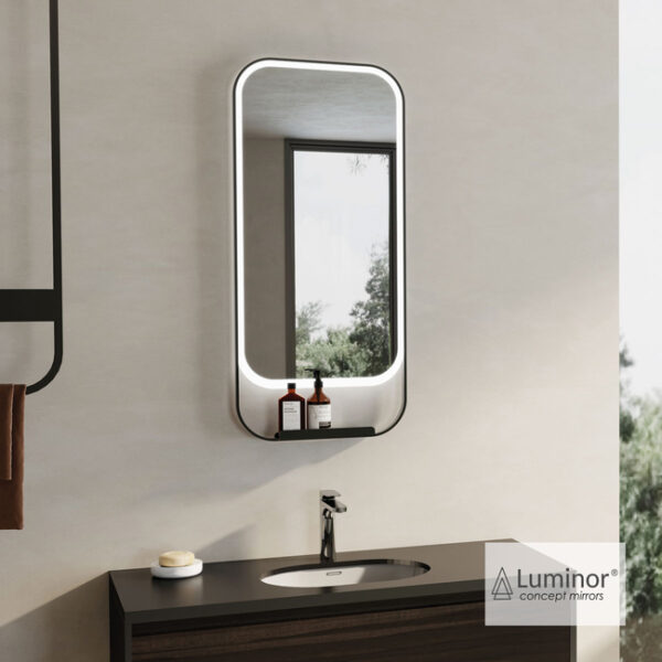 Luminor Loft - Καθρέφτης με Led και πλαίσιο 45x100 cm Black