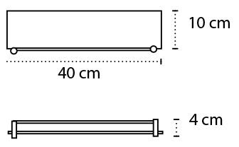 Karag Mensole - Εταζέρα γυάλινη με καγκελάκι 40cm