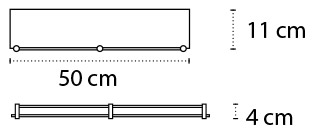Karag Mensole - Εταζέρα γυάλινη με καγκελάκι 50cm