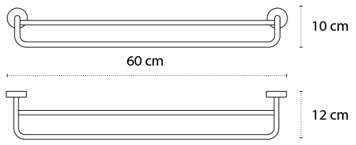 Karag Moderno - Πετσετοκρεμάστρα διπλή Chrome 60cm