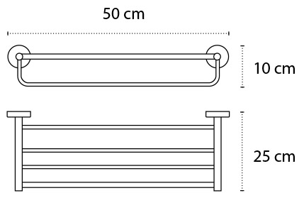 Karag Multiuso - Ραφιέρα πετσετών Chrome 50cm