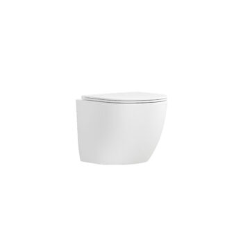 Karag Milos - Λεκάνη κρεμαστή rimless με κάλυμμα White 49x35,5 cm