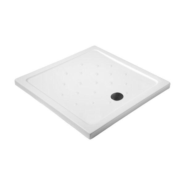 Karag Porcelain Flat- Ντουζιέρα τετράγωνη πορσελάνης White 90x90x6,5cm