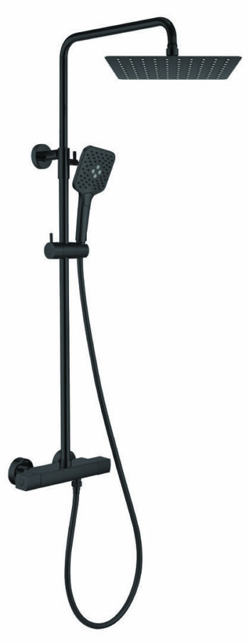 Θερμοστατική στήλη ντους - Elegance Square Shower column Black matt Orabella - Image 5