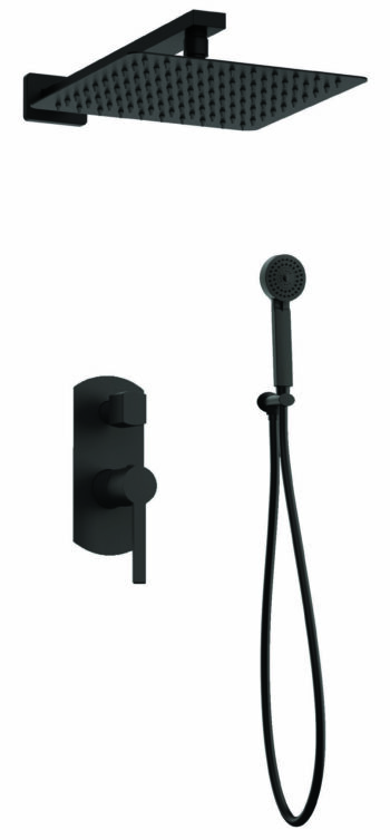 Εντοιχισμένο set ντους Elegance Square Black Orabella - Image 2