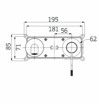 Μπαταρία Εντοιχισμού νιπτήρα 2 οπών Terra Gun metal light PVD Orabella - Image 3