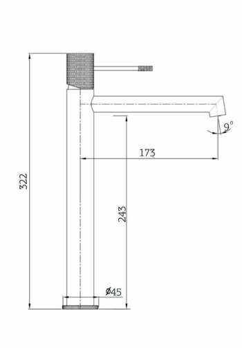 Μπαταρία νιπτήρος ψηλή Gun metal light PVD Terra Orabella - Image 3