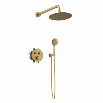 Set Εντοιχισμού με Θερμοστατική μπαταρία Gold Brushed PVD Terra-Preciosa Orabella