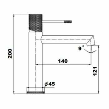 Μπαταρία νιπτήρα Terra Gun metal light PVD Orabella - Image 2