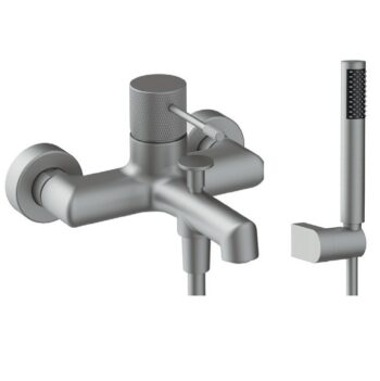 Μπαταρία Λουτρού με τηλέφωνο Terra Gun metal light PVD Orabella
