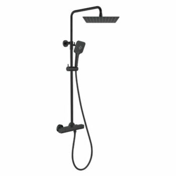 Θερμοστατική στήλη ντους - Elegance Square Shower column Black matt Orabella
