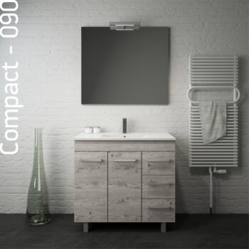 Compact 90 - Έπιπλο Μπάνιου Μελαμίνης Επιδαπέδιο Μ90xΠ46xΥ83 cm με νιπτήρα