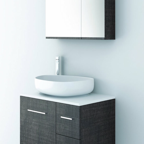 Orabella Solid Surface 70- Έπιπλο μπάνιου με 1 πόρτα & 2 συρτάρια-Χωρίς νιπτήρα Μελαμίνη Μ70xΒ45xΥ50cm