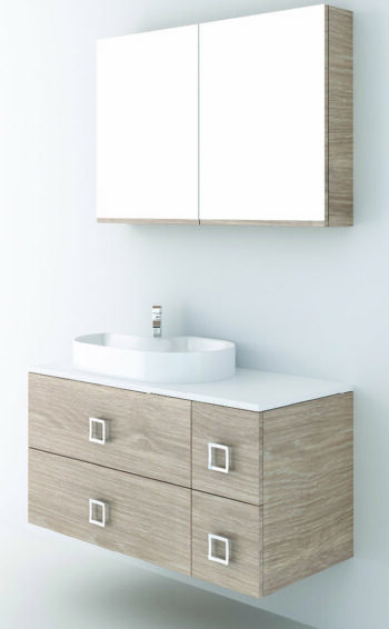 Orabella Solid Surface 100- Έπιπλο μπάνιου με 4 συρτάρια-χωρίς νιπτήρα Μελαμίνη Μ100xΒ45xΥ50cm