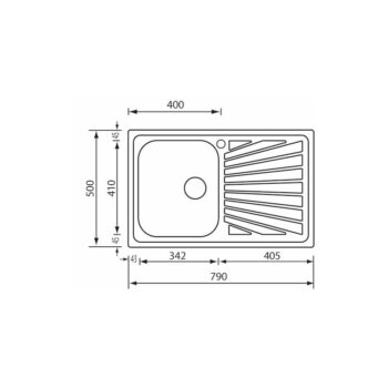 Sanitec Cometa Ένθετος Νεροχύτης 79x50cm Inox Σατινέ (λείος)
