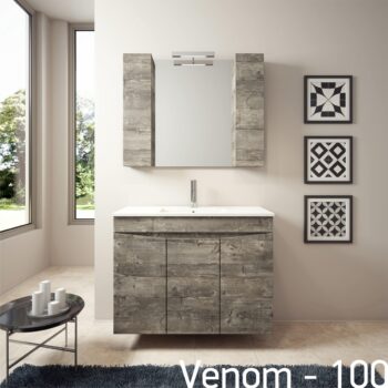 Venom 100 - Έπιπλο Μπάνιου Μελαμίνης Κρεμαστό Μ100xΠ46xΥ73 cm με νιπτήρα