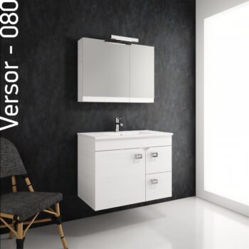 Versor 80 - Έπιπλο Μπάνιου Μελαμίνης Κρεμαστό Μ80xΠ46xΥ83 cm με νιπτήρα