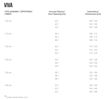 Καμπίνα Viva Fabric 180x140(140-144)cm αντιστρέψιμη, ευθύγραμμη Chrome - Image 2