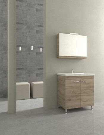 Argo I - Έπιπλο Μπάνιου Επιδαπέδιο Λάκα MDF Μ100xΠ45xΥ83 cm με νιπτήρα