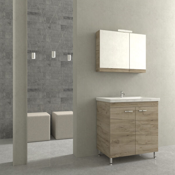 Argo I - Έπιπλο Μπάνιου Επιδαπέδιο Λάκα MDF Μ100xΠ45xΥ83 cm με νιπτήρα